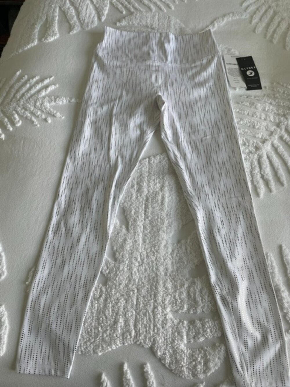 Glyder Women's Sultry Leggings - White with Rose Gold - Size Large - NWT